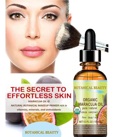 Botanical Beauty Organic MARACUJA OIL 100% Pure Natural Cold Pressed Undiluted for Face Skin Hair Body Lip Nails 0.5 Fl.oz.- 15 ml Rich in vitamin C - Buy Online on GoSupps.com