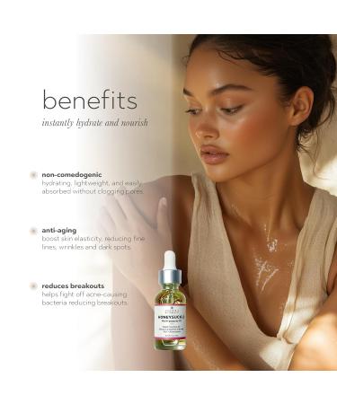 Honeysuckle Oil for Face & Body - Hydrates Soothes & Protects Skin - Controls Blemishes Boosts Collagen - Suitable for All Skin Types - Buy Online on GoSupps.com