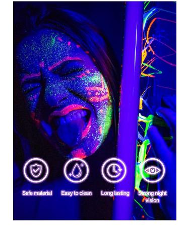 UV Neon Blacklight Body Paint Set with Brushes - Vibrant Neon Colors for Christmas Parties Dance Events & Art Projects - Long-Lasting Glow Under Blacklight - Buy Online on GoSupps.com