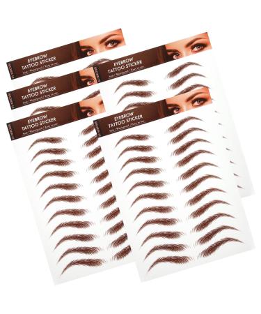Cabilock Autocollants pour Sourcils Marron 5 Pi ces Kit Transfert D'eau Waterproof Maquillage Femmes Utilisation Quotidienne Entretien et Mise
