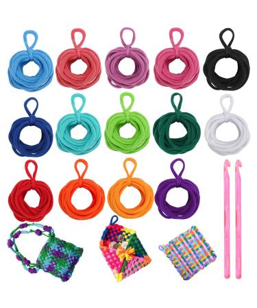 Windspeed 336 Pcs Loop Potholder, 14 Colors Elastic Potholder Loom Loops Weaving Loom Loops for Kids Weaving Loom Kit Toys with 2 Pcs Crochet Hooks for DIY Crafts Supplies - Buy Online on GoSupps.com