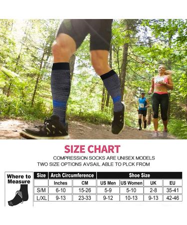 Shyl Jier Compression Stockings for Men & Women - 15-20 mmHg Support Socks for Running Hiking & Travel - L-XL 3 Pair - Buy Online on GoSupps.com