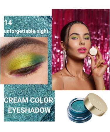 Oulac Glitter Eyeshadow Metallic Finish - High Impact Green Eyeshadow | Waterproof Formula | Vegan 12g (14) Unforgettable Night Teal - Buy Online on GoSupps.com