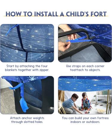 Blanket Fort Play Tent Kit - 3 Ripstop Blankets  Beanbags & Drawstring Backpack - Buy Online on GoSupps.com