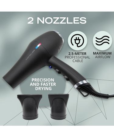 Corioliss Professional Ionic FLOW Power hairdryer Black Chrome 2200 W 3 temperature settings and 2 speed settings - Buy Online on GoSupps.com