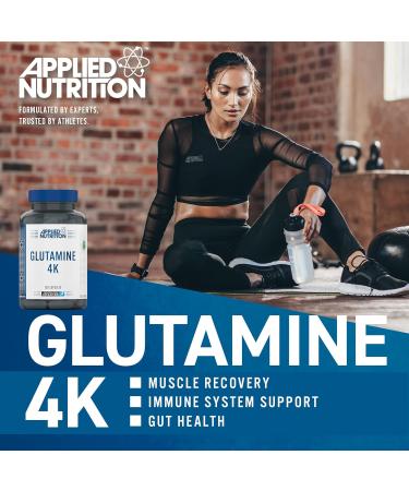 Applied Nutrition Glutamine 4K - 4000mg L-Glutamine Capsules for Amino Acid Restoration (120 Capsules) - Buy Online on GoSupps.com