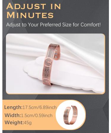 Buy Jeracol Copper Magnet Bangle for Men & Women - Adjustable Size 6 Strong Magnets Gift Box Included - 3Tree - Buy Online on GoSupps.com