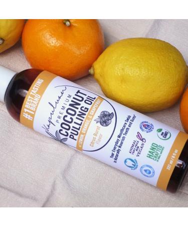 Coconut Oil Pulling Mouthwash - 100% Pure Non-GMO Ayurvedic Teeth & Gum Care with Refreshing Lemon Orange & Grapefruit Essential Oils - Buy Online on GoSupps.com