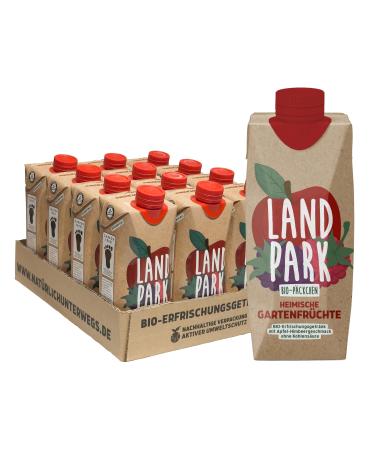 Landpark Bio-refresher drink domestic garden fruits 12 x 0.5 l in Tetra Pak |Apple raspberry taste |Without carbon dioxide |To go |Water with taste |pawn -free