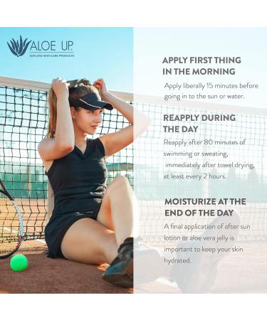 Aloe Up Sport Sunscreen Lotion SPF 15 - Broad Spectrum UVA/UVB Sunscreen Protector for Face and Body - With Hydrating Aloe Vera Gel - Non-Greasy - No White Cast - Reef Safe - Fragrance-Free - 6 Oz 6 Fl Oz (Pack of 1) - Buy Online on GoSupps.com