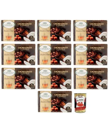 Italian Gourmet E.R. L' Angelica Cocoa Coconut and Caramel Tea tisane de cacao noix de coco et caramel lot de 15 filtres + bo te italienne Gourmet Pulpa di Pomodoro 400 g