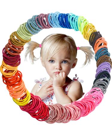 JOYOYO 240 Pcs Baby Hair Bands 24 Colors Elastic Solid Color Baby Girls Hair Bands No Wrinkles No Damage Rubber Bands Thin Hair Ponytail Decoration Fixer Hair Accessories 240 Count (Pack of 1)