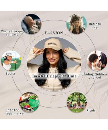 Women's AISI BEAUTY Hat Wig with Synthetic Long Wavy Hair - Adjustable Baseball Cap with Hair Extensions - Buy Online on GoSupps.com