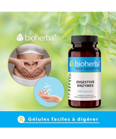 Enzymes Digestives 100 G lules | Avec b ta ne HCl et brom la ne par BIOHERBA 100 Pi ces - Buy Online on GoSupps.com