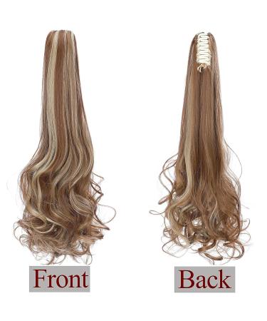 Ponytail Extension & Braid Clip | Heat Resistant Hair Extensions (Smooth + Wavy) - 18 Light Brown & Ash Blonde - Buy Online on GoSupps.com