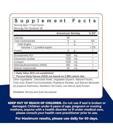 Nature's Liquids Glucosamine Chondroitin Liquid Supplement for Joint Support Tech 32 FL OZ - Buy Online on GoSupps.com