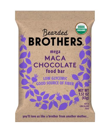 Bearded Brothers Vegan Organic Energy Bar | Gluten Free, Paleo and Whole 30 | Soy Free, Non GMO, Low Glycemic, Packed with Protein, Fiber + Whole Foods | Maca Chocolate | 12 Pack