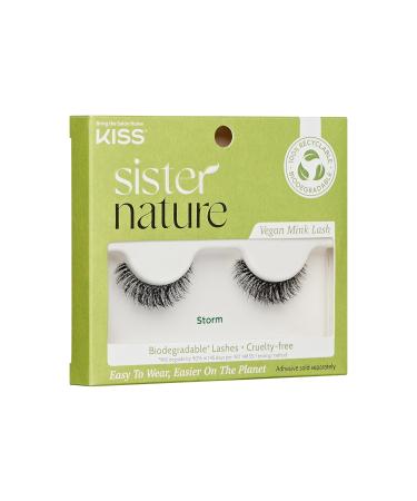 KISS Sister Nature Vegan False Eyelashes - Storm | 12mm Contact Lens Friendly Easy to Apply Reusable Strip Lashes - Buy Online on GoSupps.com