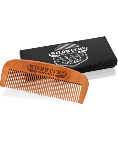 Beard comb from Wildwuchs beard care - wooden beard comb for men made of real wood in a gift case for natural and healthy beard growth