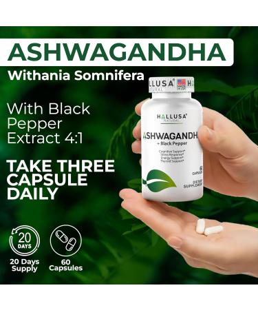 Organic Ashwagandha Capsules 1050 mg with Black Pepper | Herbal Supplement for Stress Focus Relaxation Energy & Vitality | High Potency Adaptogen Support for Men & Women | 60 Capsules - Buy Online on GoSupps.com