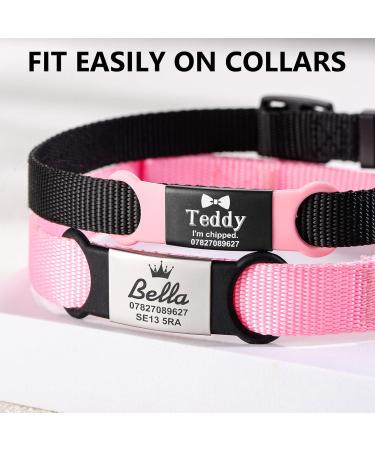 Personalized Gisurey Dog Tag with Engraving - Durable Stainless Steel Silent Slide-On Design for Dogs & Cats - BB-L L (2.5 cm) - Buy Online on GoSupps.com