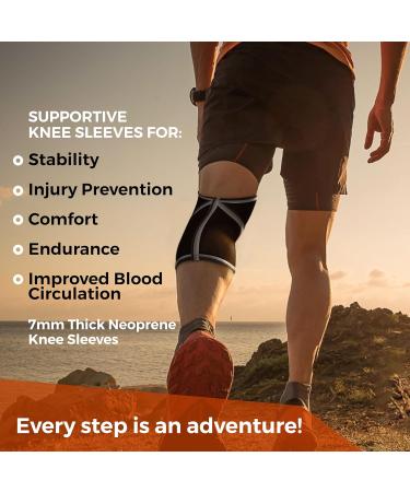 Nordic Lifting 7mm Neoprene Knee Sleeves for Hiking - Durable Compression Support (USPA Approved) - Black XS X-Small Pair - Buy Online on GoSupps.com