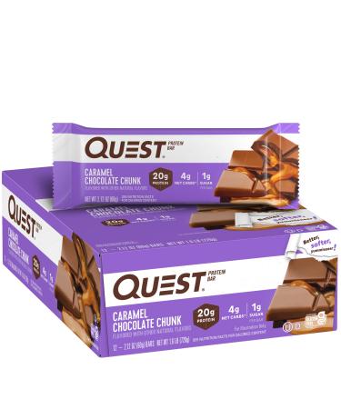 Quest Nutrition Protein Bar Caramel Chocolate Chunk 12 Bars 2.12 oz (60 g) Each