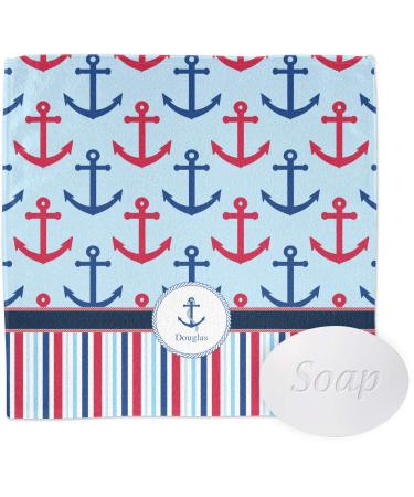 Personalized Anchors & Stripes Washcloth