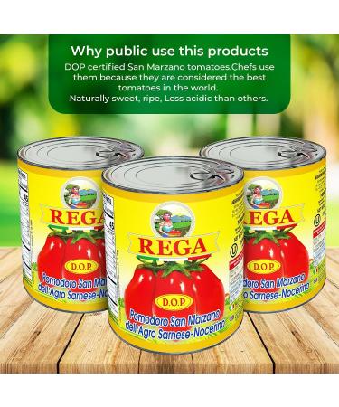 Rega San Marzano Tomatoes DOP Peeled Tomato Tinned Imported From Italy Pack of 3 Tins (400g Each) Rosslead Label - Buy Online on GoSupps.com