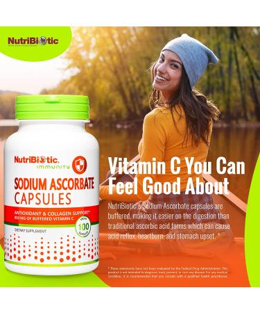 NutriBiotic Immunity Sodium Ascorbate - 100 Vegan Capsules for Enhanced Immune Support - Buy Online on GoSupps.com
