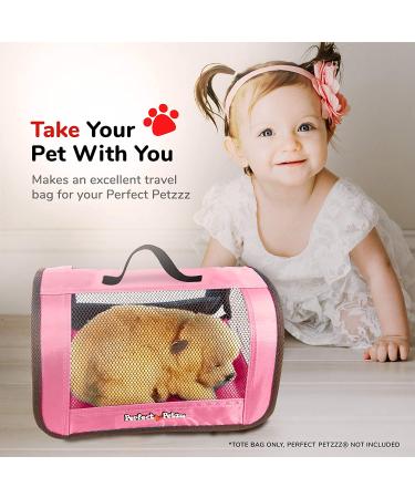 Perfect Petzzz Lifelike Interactive Pet Carrier Tote - Pink Nylon & Mesh Zippered Case - Buy Online on GoSupps.com