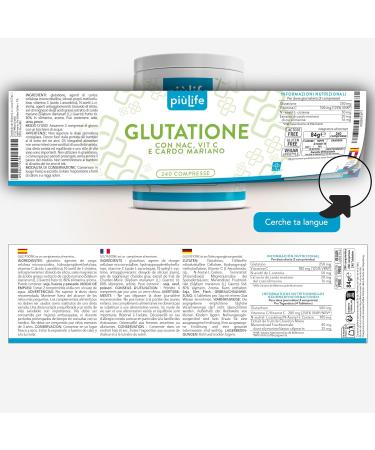 Glutathion R duit 500 mg Pi Life 240 Comprim s Avec Vitamine C NAC (N-ac tylcyst ine) et Extrait de Chardon-Marie Antioxydant Soutien Immunitaire et Bien- tre H patique - Buy Online on GoSupps.com