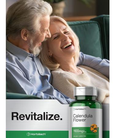 Horb ach Calendula Flower Capsules 1100mg | 180 Count | Marigold Extract | Non-GMO Gluten Free Herbal Supplement - Buy Online on GoSupps.com