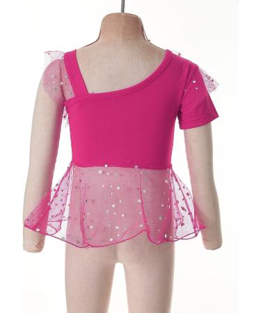 Loloda Kids Girls Sequins Rhinestone Short Sleeve Crop Top - Hot Pink 5-6X - Buy Online on GoSupps.com