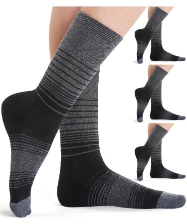 FITRELL 4 Pack Women's Merino Wool Hiking Socks Wicking Cushioned Warm Thermal Walking Boot Crew Socks Black*4 Small