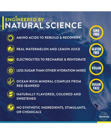 TRUWILD Hydrate Vegan Electrolyte + Amino Acid Drink Mix Powder - Watermelon Lemonade Flavor, 20 Servings - Post-Workout Muscle Recovery & Immune Support with Clean Sugar-Free Formula & Magnesium - Buy Online on GoSupps.com