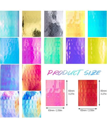 HINZIC 16 Sheets Aurora Nail Foil Stickers - Holographic Iridescent Nail Decals for DIY Nail Art - Women Girls - Buy Online on GoSupps.com