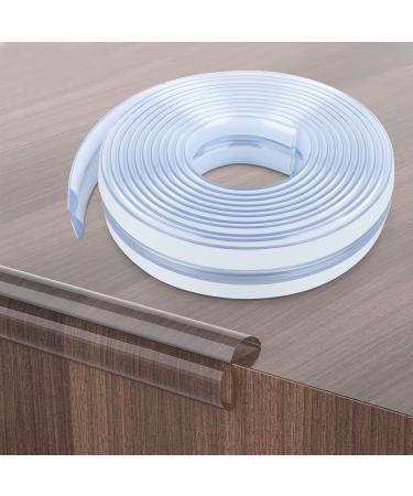 Baby Proofing, Edge Protector Strip Clear, Silicone Soft Corner Protectors with Upgraded Pre-Taped Strong Adhesive, 6.6ft(2M) Edge Protectors for Sharp Corners of Cabinets, Tables, Drawers 0.40.4in width(6.6ft length)