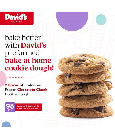 Davids Cookies Chocolate Chunk Frozen Dough - 96 Preformed Pieces - No Preservatives - Easy Bake - Buy Online on GoSupps.com