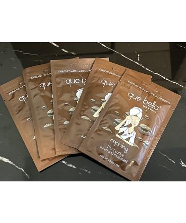 5-Pack of Que Bella Refining 2-in-1 Coffee Scrub and Mud Facial Masks