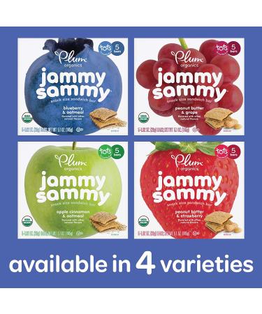 Plum Organics Jammy Sammy Sandwich Bars | Apple Cinnamon & Oatmeal | Organic Snack for Kids | 30 Bars - Buy Online on GoSupps.com