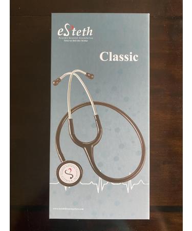 eSteth Classic Stethoscope Lightweight Sensitive Chest Piece for Heart & Lung Sounds - Flexible Tubing Extra Ear Tips Non-Chill Ring - 32" Purple - International Shipping Available - Buy Online on GoSupps.com