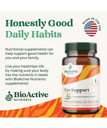 BIOACTIVE NUTRIENTS Eye Support with Lutein - Support for Overall Eye Health - 120 Vegetable Capsules - Buy Online on GoSupps.com