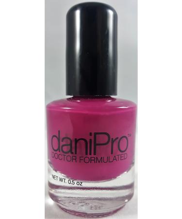 daniPro Doctor Formulated Nail Polish Lovely Lady deep pink Fingernail Polish & Toenail Polish 0.5 oz with Undecylenic Acid Biotin & Vitamins - Vegan Formula for Healthy Nails - Made in the USA