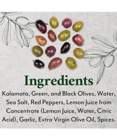 Roland Foods Greek Country Olive Mix  Whole Olives Marinated with Garlic and Pepperoncini Peppers  Specialty Imported Food  4 Lb 6 Oz Tub - Buy Online on GoSupps.com