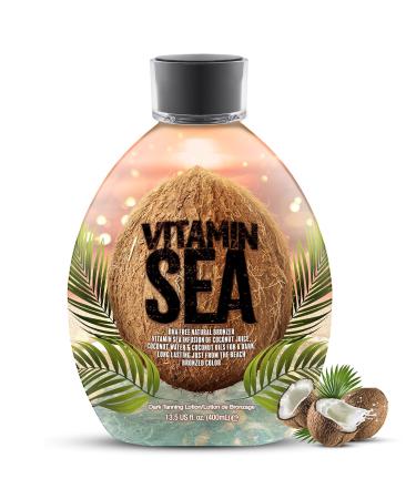 Vitamin Sea Natural Bronzer Tanning Lotion - DHA-Free Coconut Oil Formula for Sensitive Skin | Streak-Free Bronzing Accelerator 13.5oz - Safe for Indoor Tanning Beds - Buy Online on GoSupps.com