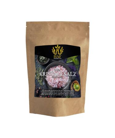 HAF HAF 1 x 500g Pink Crystalline Salt 2-5mm - 100% Natural Unrefined from Pakistan Rich in Minerals Ideal for Cooking Seasoning and Salt Mills Hand Extracted and