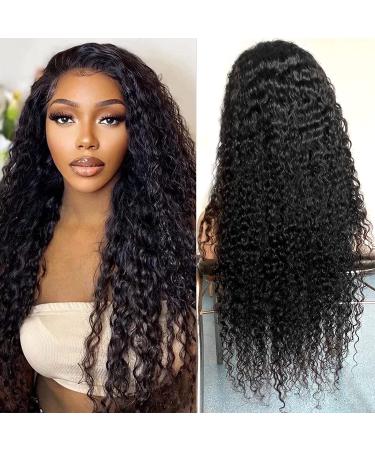 26 Deep Wave Lace Front Wig | 13x4 Brazilian Curly Human Hair | Pre Plucked with Baby Hair | 150% Density | HD Transparent Lace | Glueless | Black Women - Buy Online on GoSupps.com