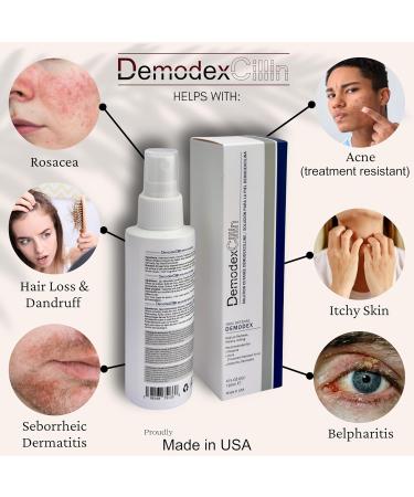 Demodexcillin Demodexcillin Skin Solution 4.0 Fl.Oz. Recommended for Rosacea Acne Belpharitis & Seborrheic Dermatitis - Buy Online on GoSupps.com