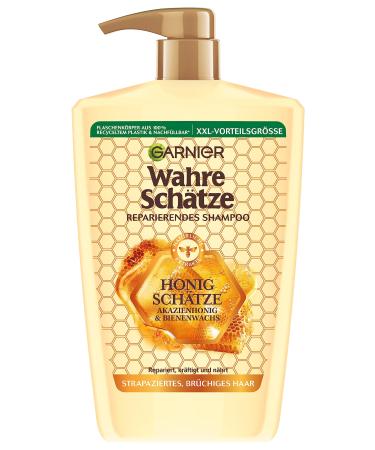 Garnier Real Treasures Restorative Shampoo Honey Treasures XXL size 1L strengthens and nourishes damaged and brittle hair 1000 ml